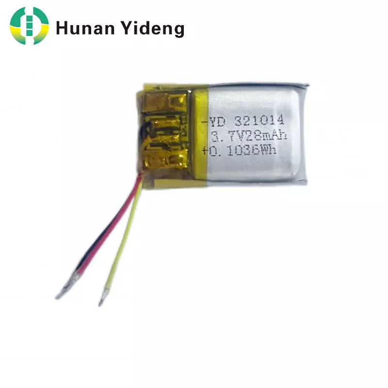 321014 28mah 3,7V uppladdningsbart litet prismatiskt batteri